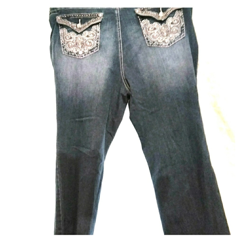 Earl Jeans Embellished Rhinestones slim boot siz22